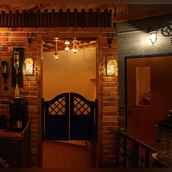 Hanging Mason Jar Sconces with LED Fairy Lights, Silk Hydrangea, NEW in Box - Picture 4 of 11